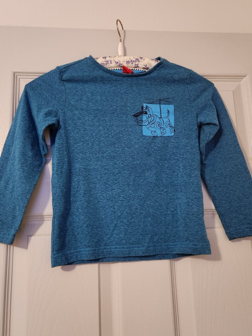 Boys Blue Long Sleeve Graphic Shirt Size US 5-6 Purchased In Germany